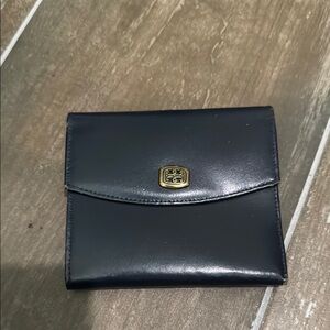 Vintage Amity Navy Wallet with Gold Accent
